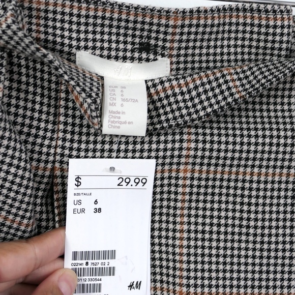 NWT H & M Plaid Fall Pencil Skirt with pockets - Picture 2 of 2